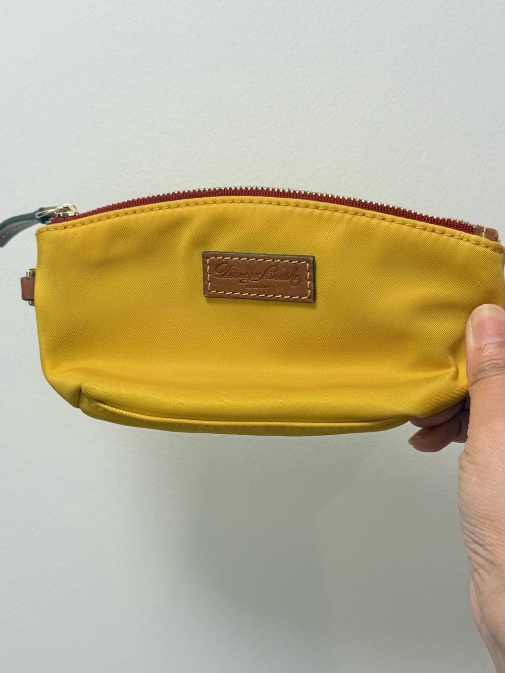 Dooney & Bourke Mustard Yellow Zip Cosmetic Pouch